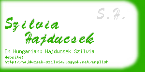 szilvia hajducsek business card